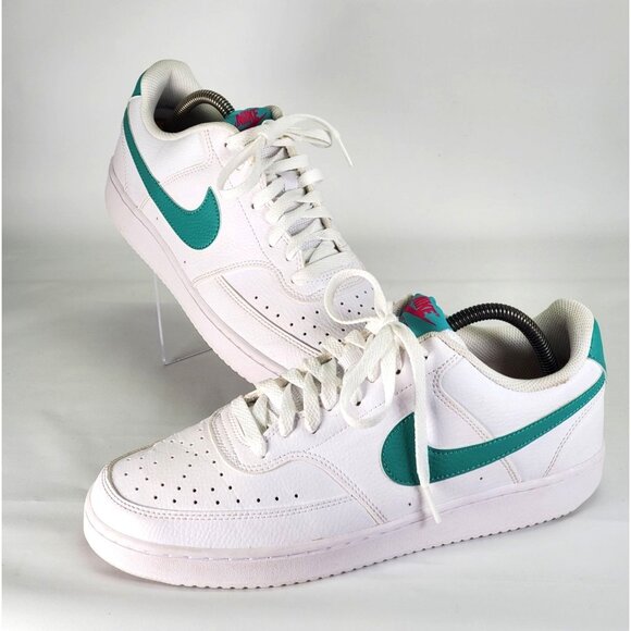 Nike Shoes - Nike Women's Teal Pink  Leather Court Vision White Washed Shoe Sz 11.5 1473